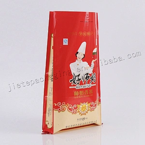 Bopp laminated transparent 10kg pp woven basmati rice packing bag for millet, black rice, buckwheat, oats, barley, grain,seed