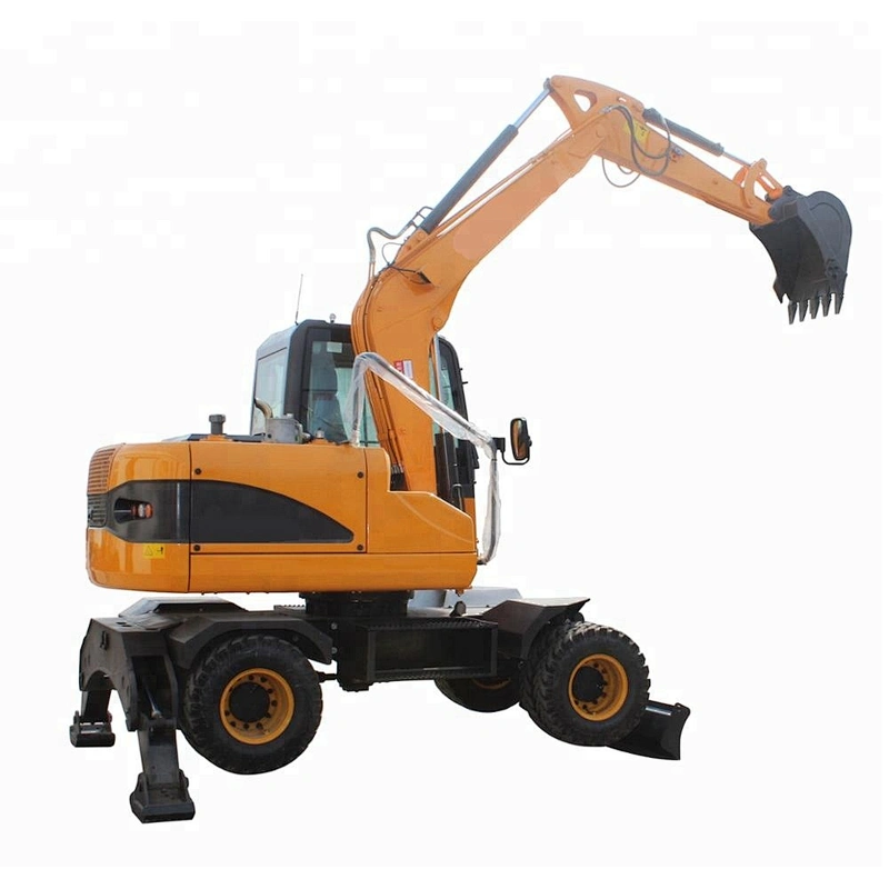 8ton hydraulic wheel type excavator with bucket