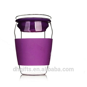 Guangzhou wholesale 300ML borosilicate glass cups with lid for home office use