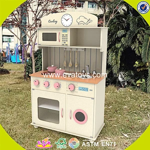 2018 New design pink wooden girls kitchen toys lovely wooden girls kitchen toys best wooden girls kitchen toys W10C268