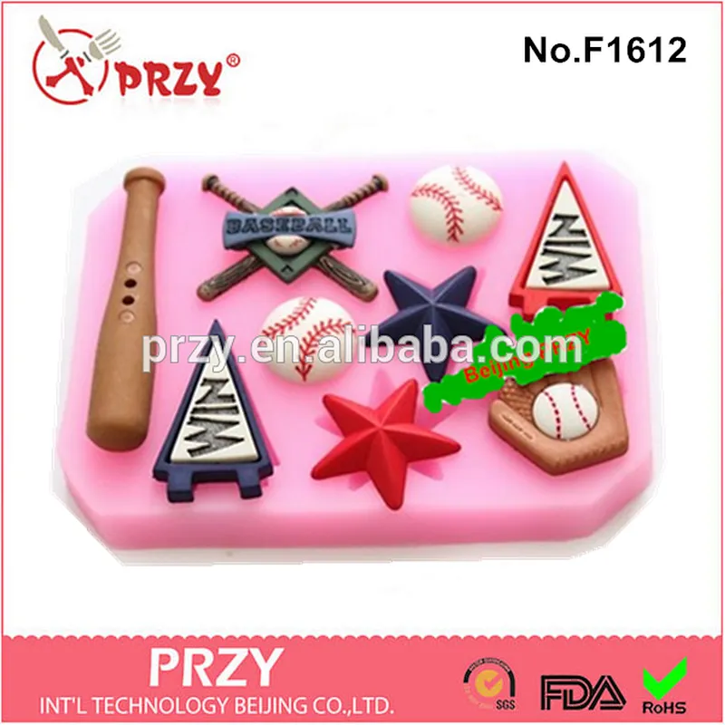 Supply Small baseball fondant silicone rubber molds for cake