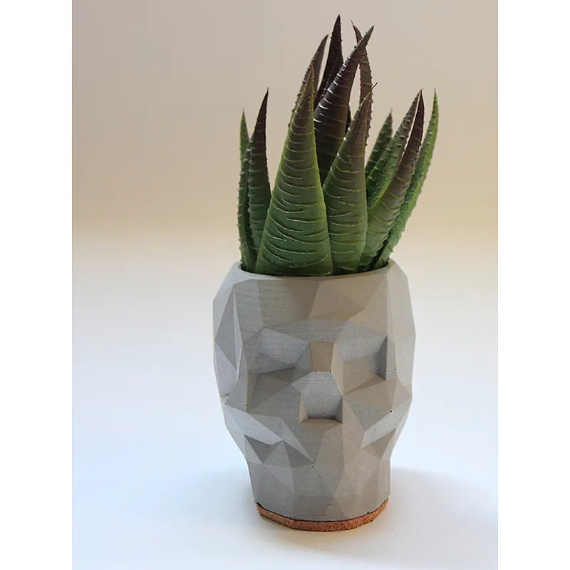 S9064 Geometric Skull flower pot molds Concrete pot silicone molds concrete holder molds cement moulds