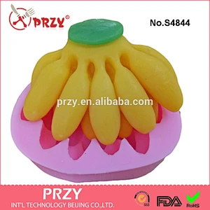 S4844 banana fruit silicone soap mold 3D soap mould banana chocolate mold decorating cake molds