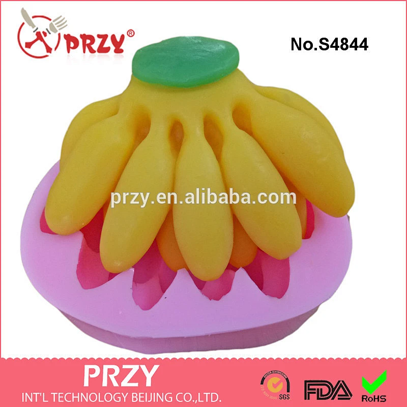 S4844 banana fruit silicone soap mold 3D soap mould banana chocolate mold decorating cake molds