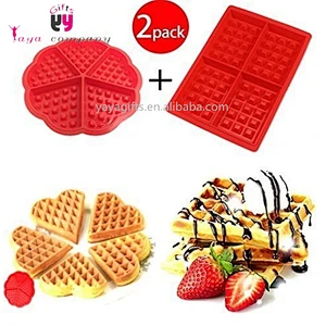 Microwave Safe Red Waffle Mold Silicon Cake Pan Mold
