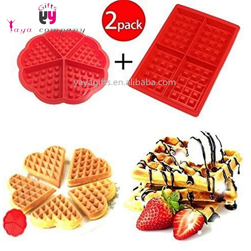 Microwave Safe Red Waffle Mold Silicon Cake Pan Mold