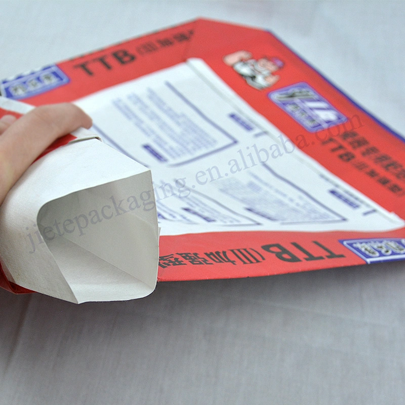 Customized multi-layer kraft paper block bottom stand up cement packaging bag 20kg for sale