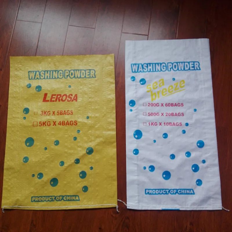 wholesale moisture proof white pp woven detergent bag plastic washing powder sack