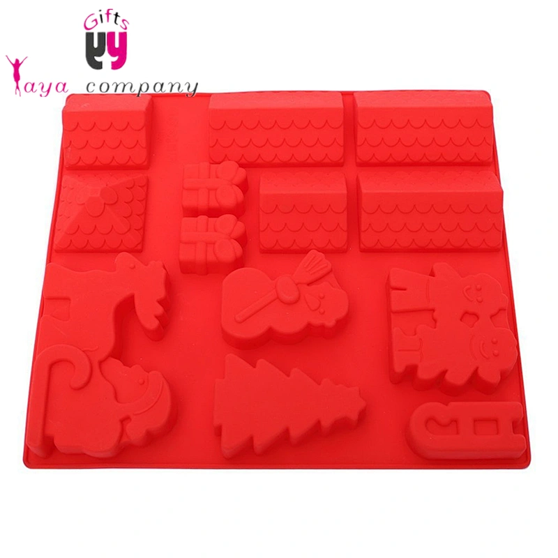 Amazon Hot Selling Food Grade 3D Houses Cake Silicone Baking Mould