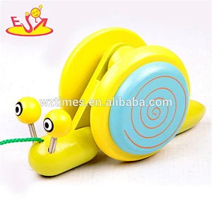 wholesale most popular Wooden Baby Pull animal toddler dog toy W05B109