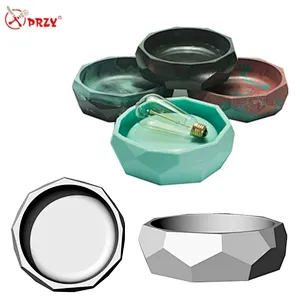 PRZY large concrete Ashtray silicone molds cement bowl mould Concrete tray office decorations Molds