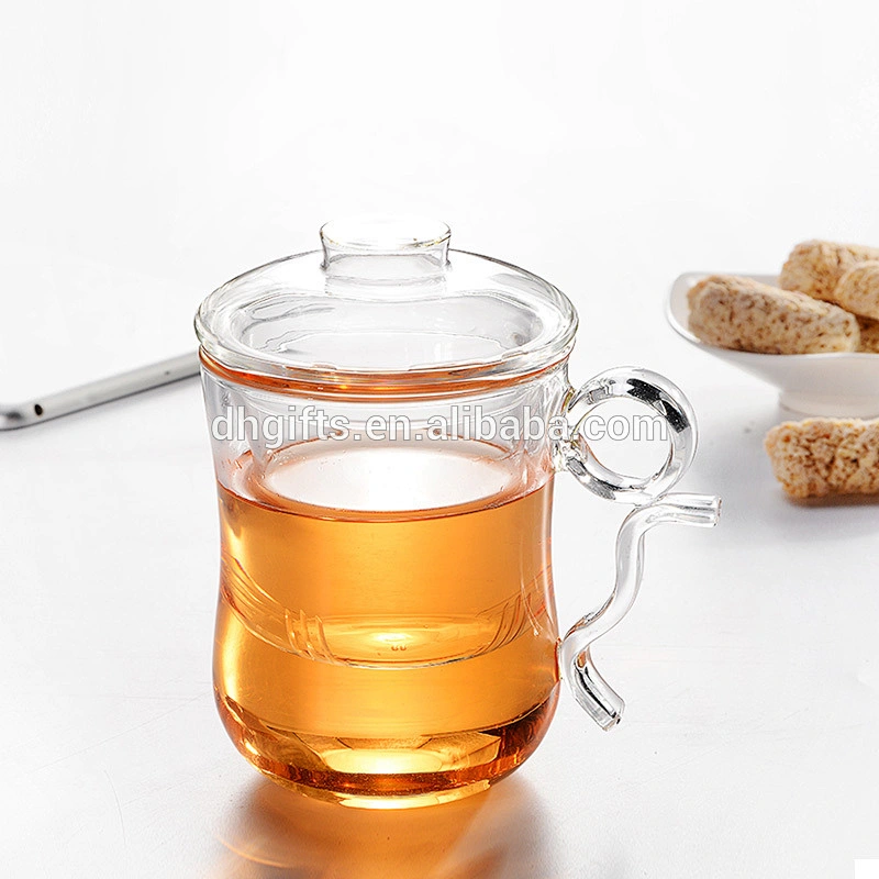 2018 Ring handle borosilicate glass tea pot with filter and lid for birthday gifts