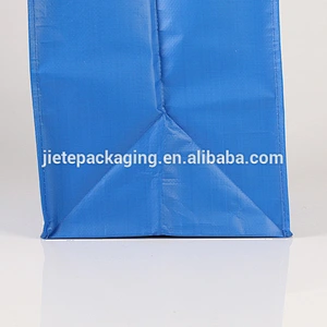 custom printed grocery blue PP woven shopping plastic bags