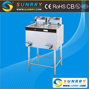 Double commercial deep plantain chips fryer and industrial chicken fryer (SY-FF28 SUNRRY)