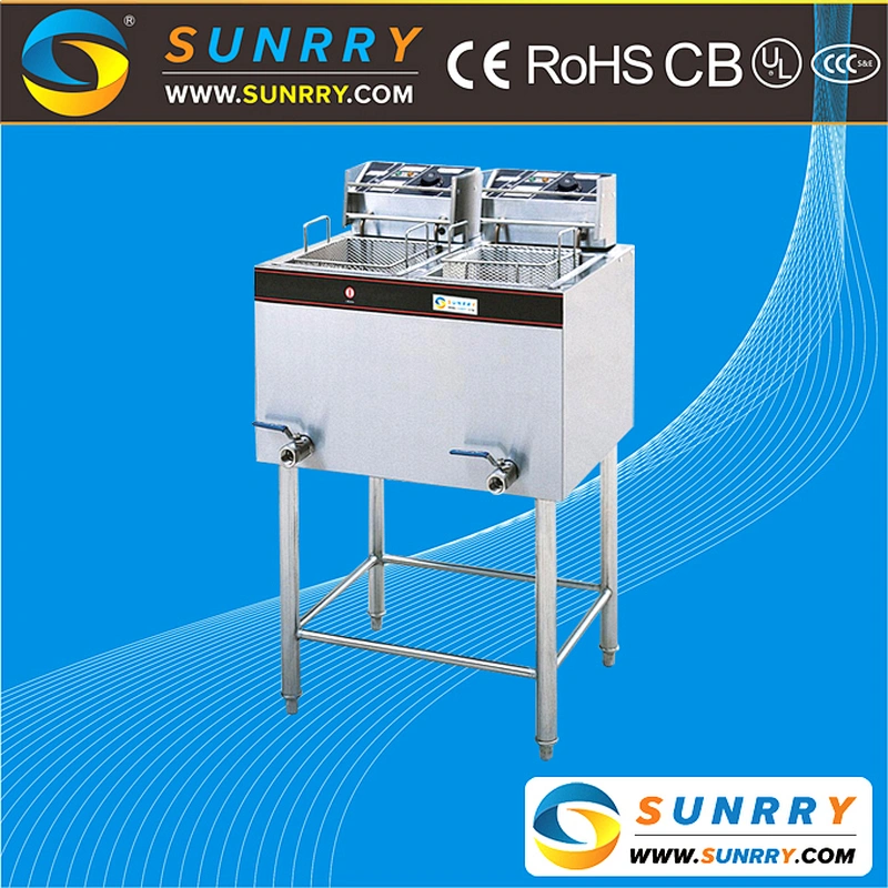 Double commercial deep plantain chips fryer and industrial chicken fryer (SY-FF28 SUNRRY)