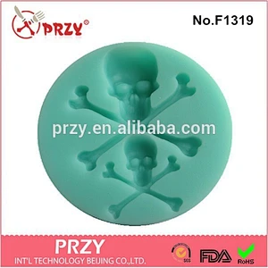 F1319 skeleton shaped hotsale fondant silicone molds for microwave cake