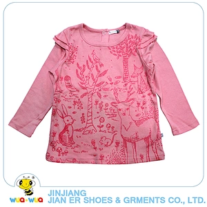 Custom printed stylish beautiful cute long sleeve t-shirt for baby girls