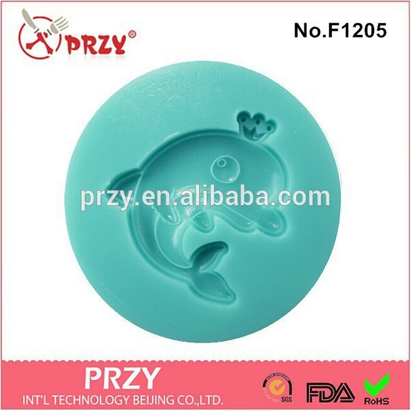 Baby blue whale cupcake mold,fondant silicone 3D mold,chocolate preymer clay Art