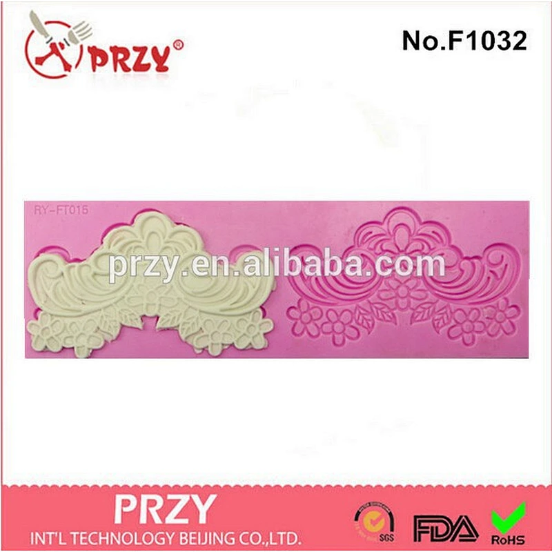 Fondant lace mold for cake decorating