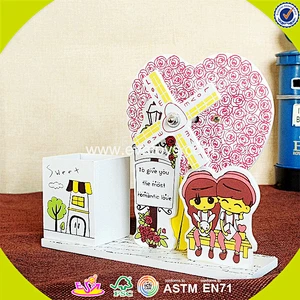 wholesale baby wooden brush pot with musical box fashion kids wooden brush pot with musical box W02A036
