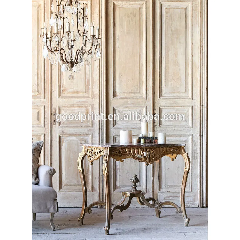 Antique Distressed French country furniture living room side table