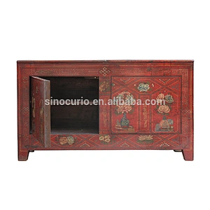 Chinese Living room cabinet Asian Antiques Hand Painted Dongbei Cabinet