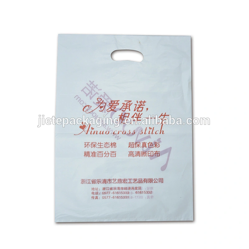 Wholesale Customized Cheap PE Plastic Shopping Die Cut Handle Bag