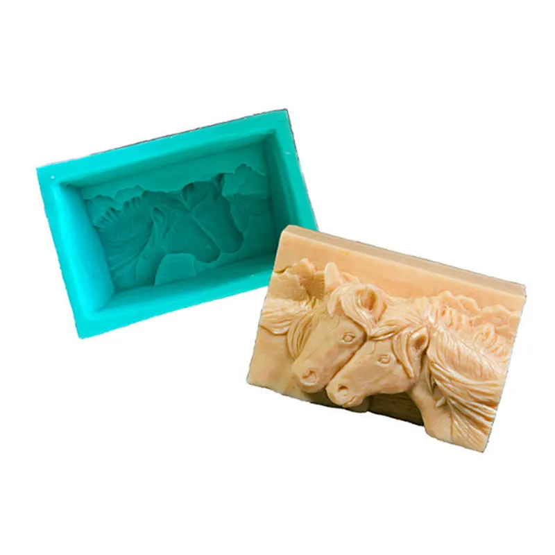 Horse Head pattern soap molds handmade soaps mold Silicone aroma stone mould