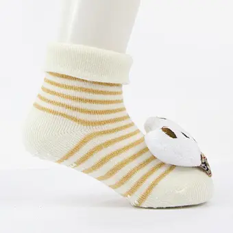 Oem Custom 3d cartoon pattern newborn cotton ankle socks non slip infant rubber sole toddler Socks baby cute kids