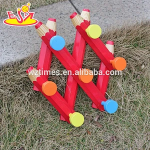 Wholesale novelty toddler wooden pencil shape wall clothes hanger used in home W09B059