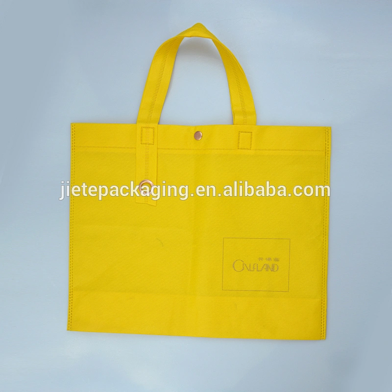 custom order orange, yellow recycled folding non woven reusable shopping bags