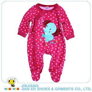 Wave point printing design cotton fabric clothes baby girls winter romper