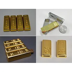 Golden usb flash drive pen drive 8GB 16GB 2GB 4GB Gold Bar USB 2.0 Flash memory