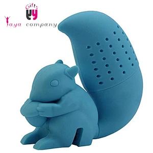 3D custom cartoon design squirrel shaped tea infuser silicone