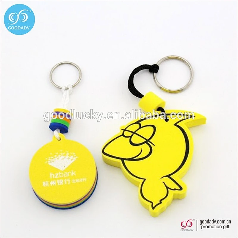 Cheap custompromotional printing foam floating eva keychain