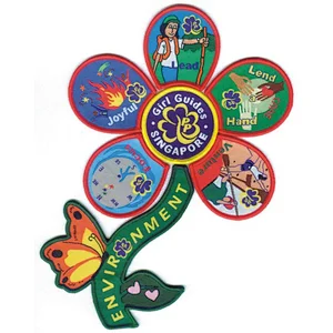 New come embroidery patch heat-cut border with Iron on backing leaf_2320