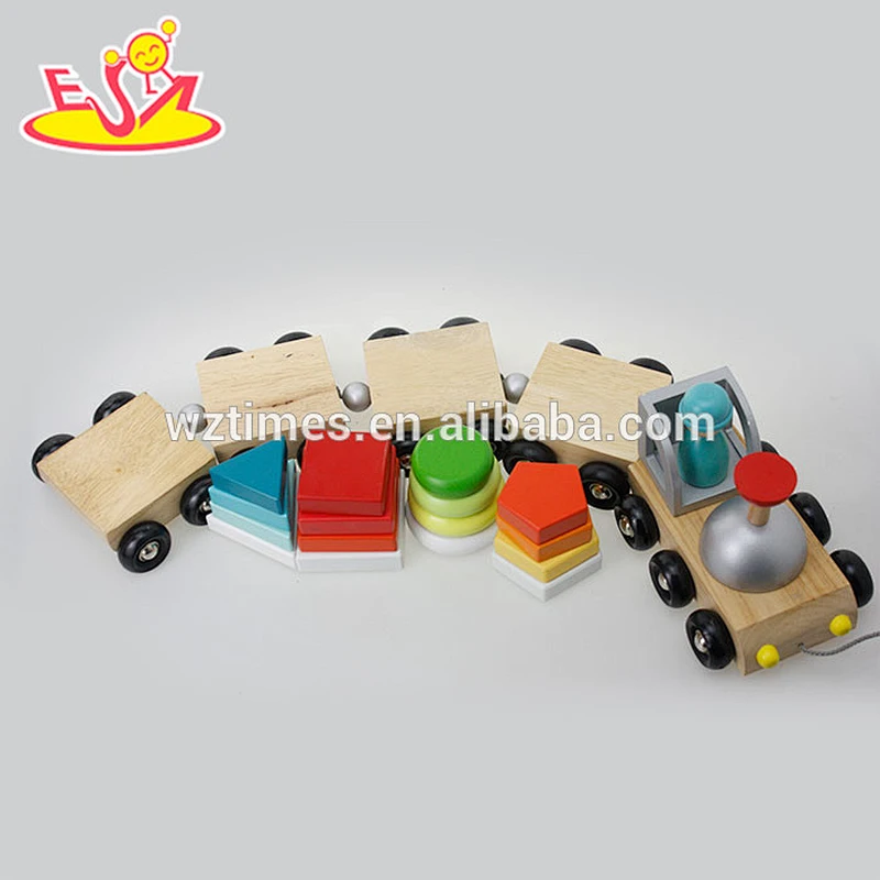 Wholesale newest wooden pull blocks car toy hot sale kids wooden pull blocks car toy creative wooden pull blocks car toy W04A270