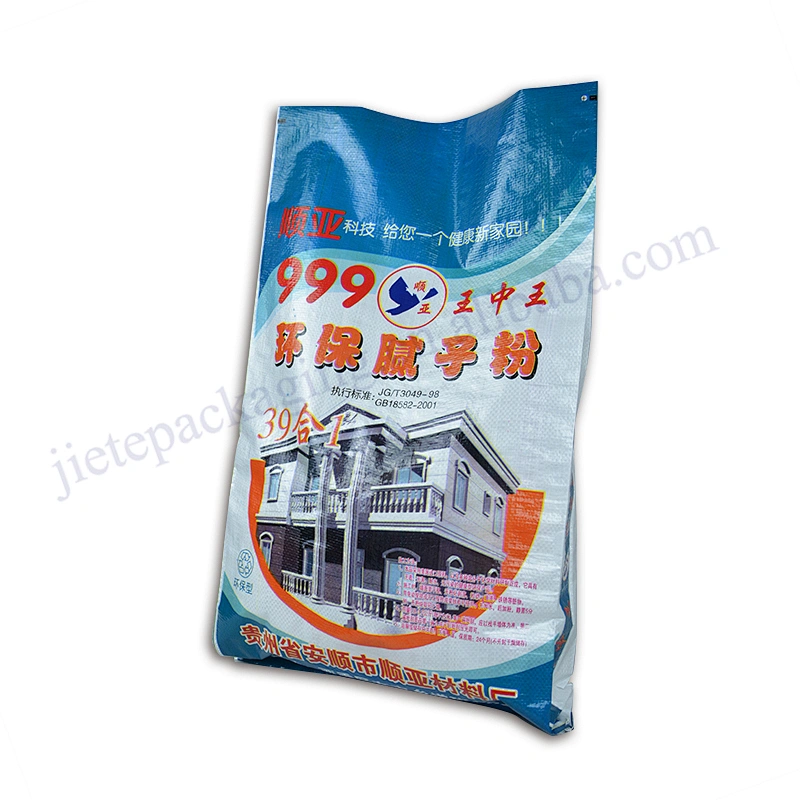 Moisture proof white plastic bopp laminated cement packaging bag/sacks 50*80cm for wall putty powder