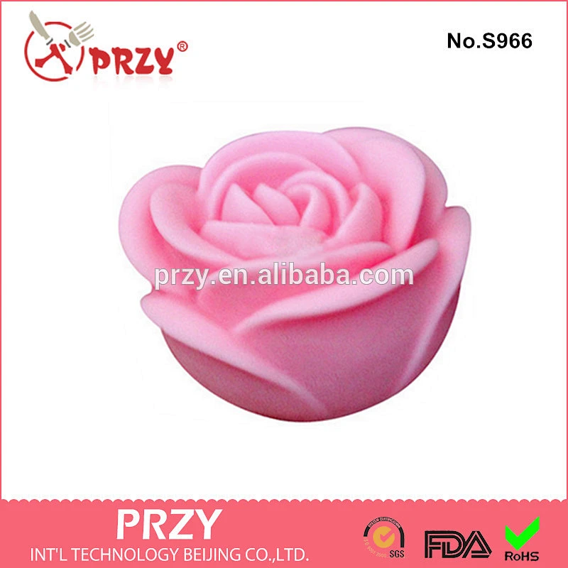 Rose shape silicone soap handmade cake mould