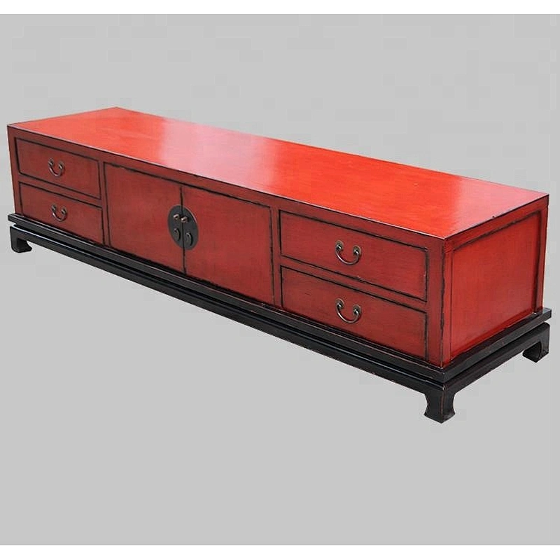oriental solid wood pine tv console furniture
