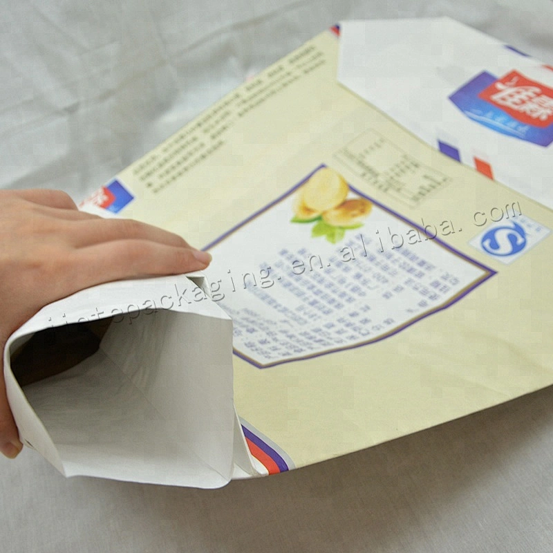 Customized stand up multilayer kraft paper 25kg bread flour packaging bag for starch,bread powder,corn