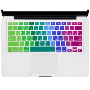Accepting Dropship Rainbow silicone cover custom keyboard skin Arabic Cover For Macbook Pro A1278 cover English Version