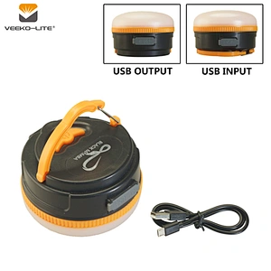 USB INPUT & OUTPUT 3.7V 1800MAh LI-ION RECHARGEABLE BATTERY HANGABLE CAMPING LANTERN