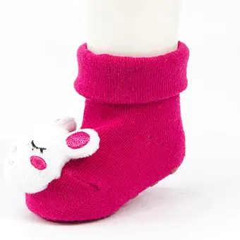 Autumn Winter wholesale kids manufacturers Newborn non slip floor lovely cartoon cat bear coral velvet Baby shoe Socks