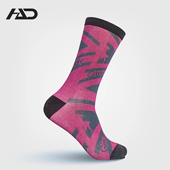 Daily Logo Custom 3D Digital Print Fashion Dress Bamboo Yarn Soft High Socks