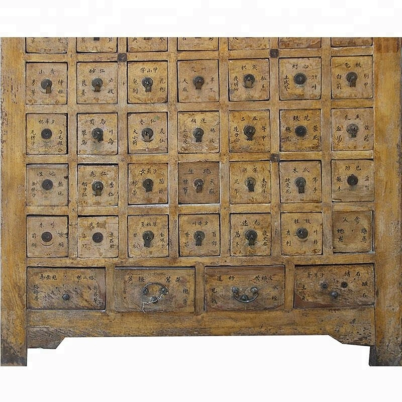 antique chinese solid wood pine medicine cabinet, furniture for stores