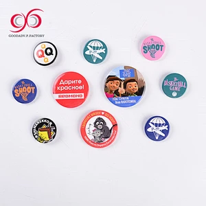 Wholesale price customized pin back 38mm button badge fabric printing