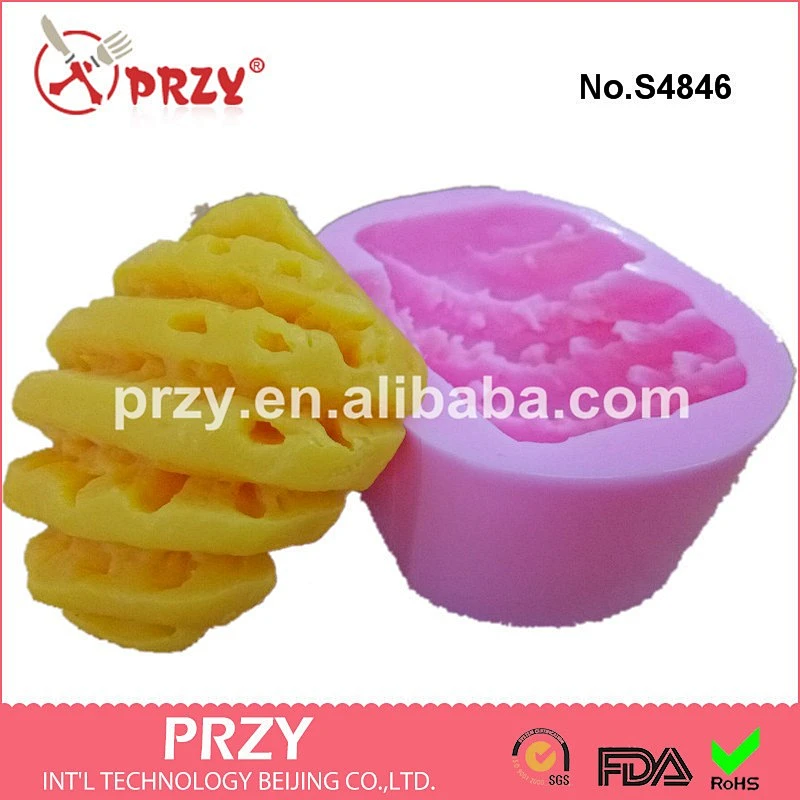 S4846 3D pineapple shape silicone soap mold handmade pineapple soap mould fruit soap mold