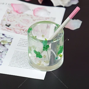 Pen holder molds crystal Epoxy mould creative table pen decoration container Mold