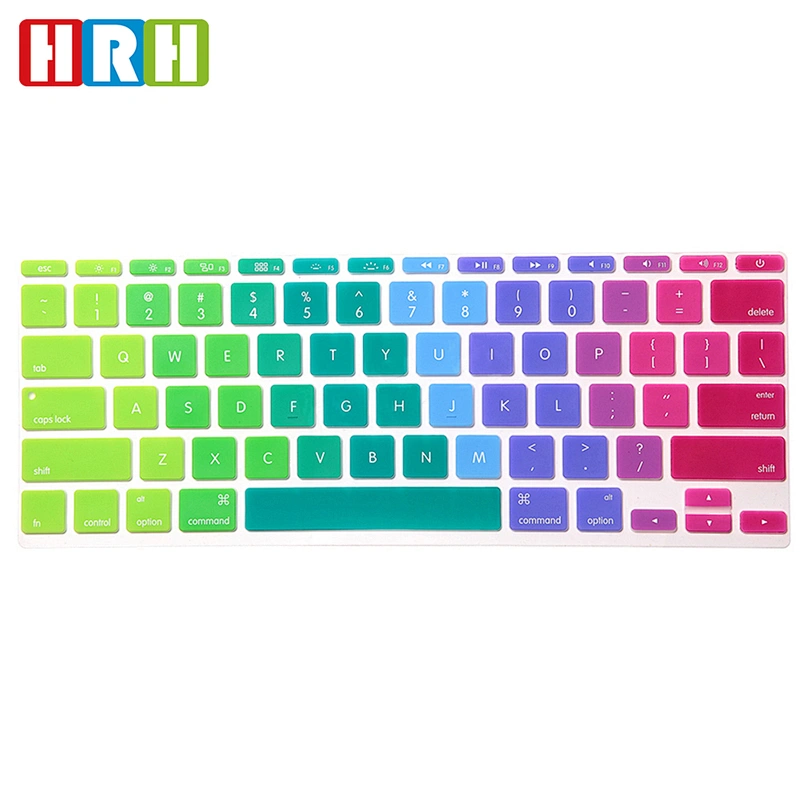 English Silicone Rainbow Keyboard Protector custom silicone keyboard cover for Macbook Air 11 for mackbook pro keyboard cover